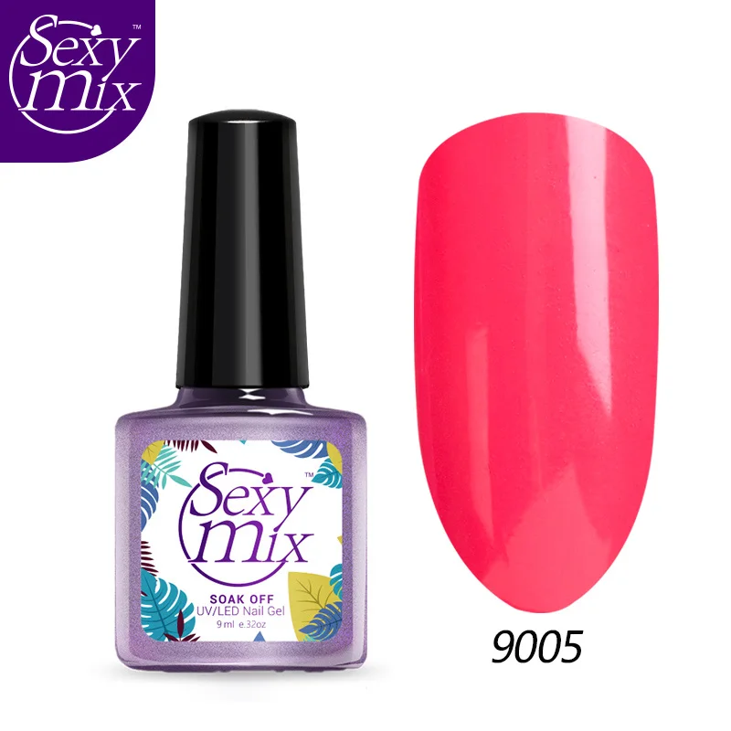 9005 SEXYMIX Блеск УФ-гель для ногтей Полупостоянный розовый цвет светодиодный Гель-лак для ногтей замачиваемый долговечный УФ-гель лак 9 мл - Цвет: 9005