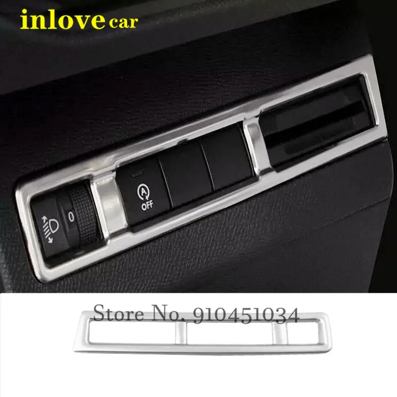 

For Peugeot 3008 GT 5008 2017 2018 Stainless steel LHD Car Headlamps Adjustment Switch frame Cover trim Car Styling Accessories