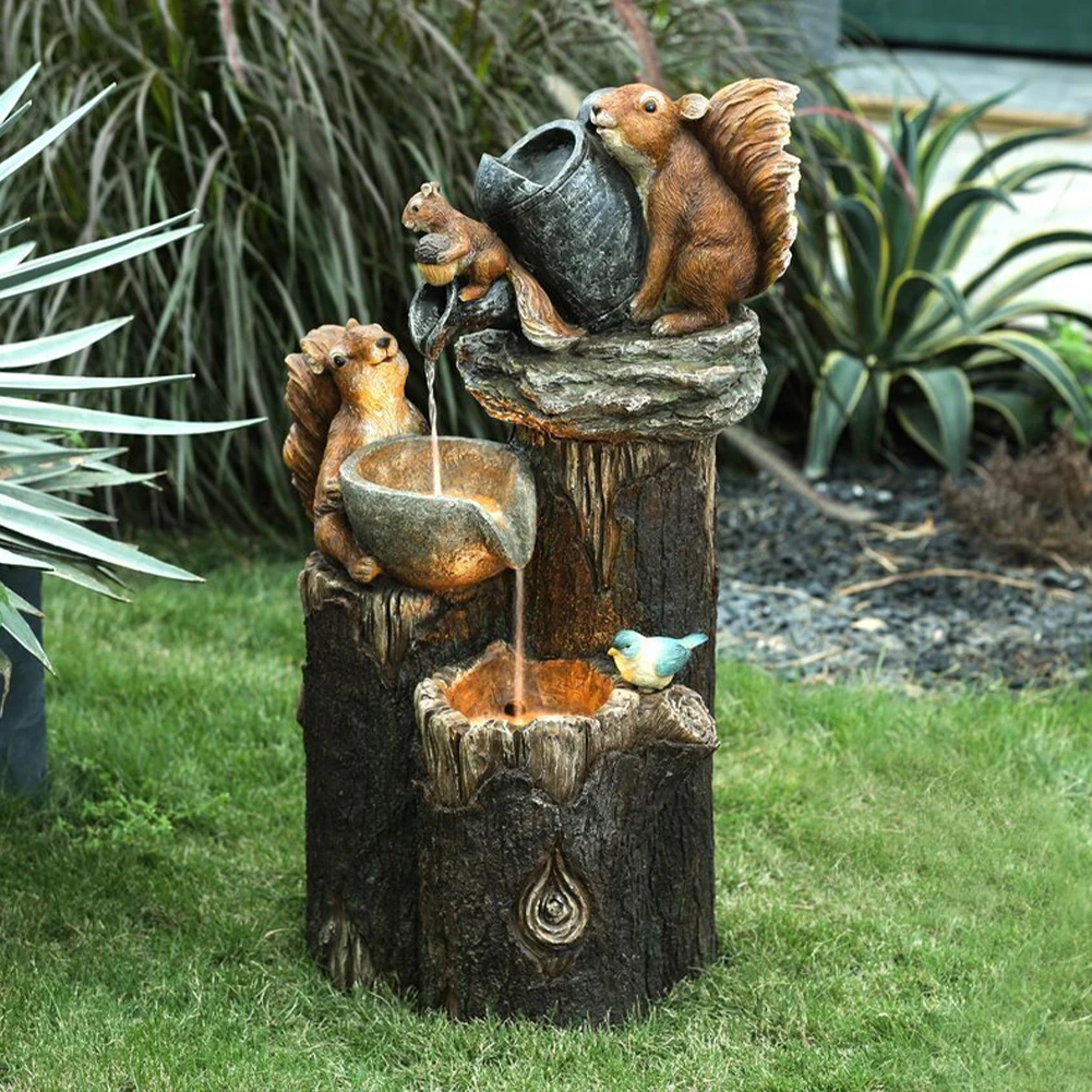 

Gift Figurine Home Mininature Simulation Garden Decor Outdoor Courtyard Squirrel Ornament Resin Statue Patio Lawn Craft Standing