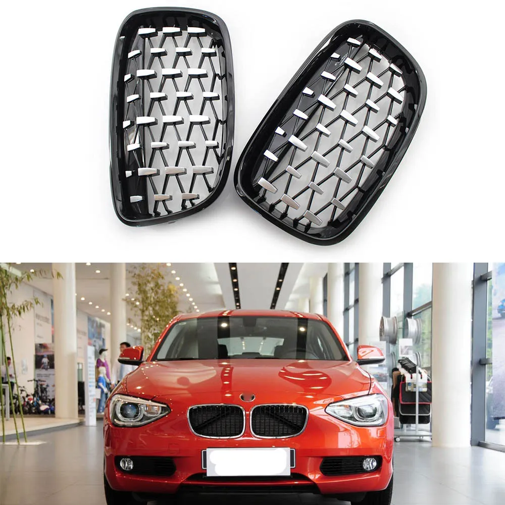 

Черная решетка для BMW 1 серии F20 2011-14 с хромированным алмазным метеоритным стилем