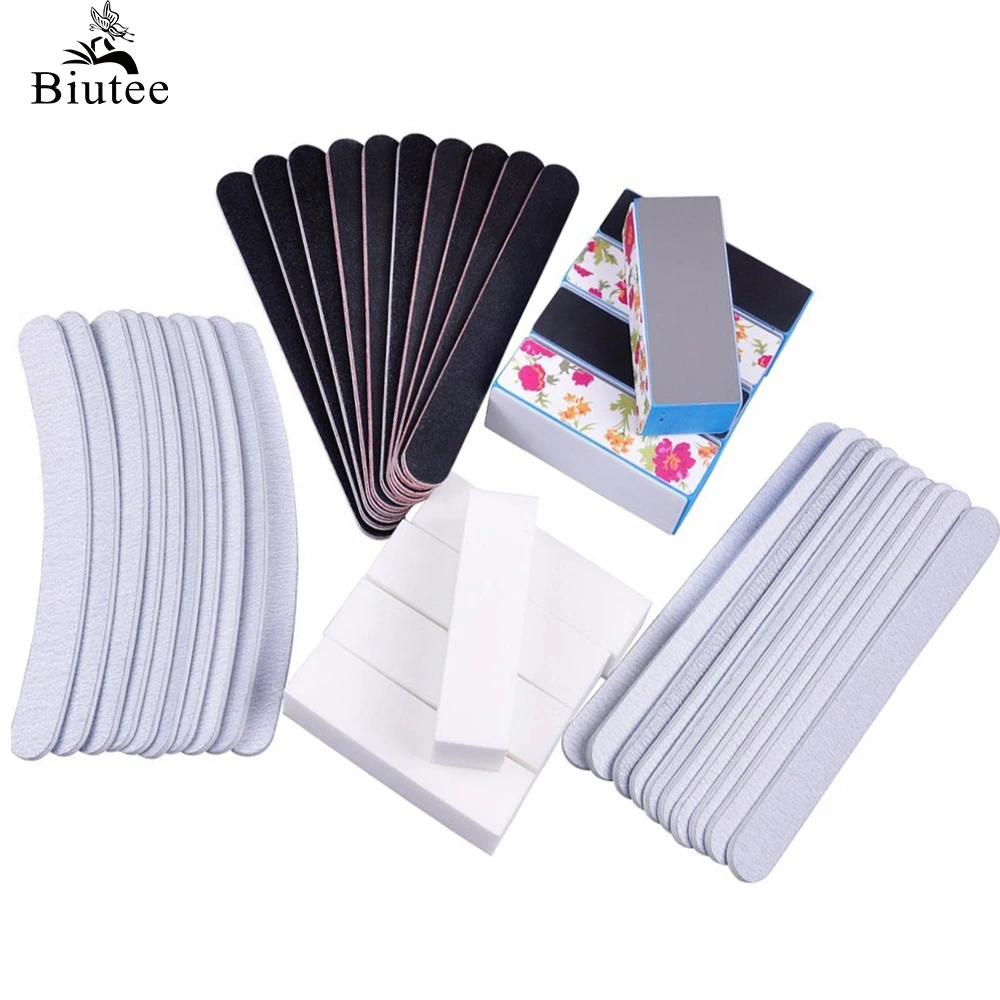 40 шт./компл. маникюрные пилочки Biutee для ногтей набор банановых буферов с прямыми