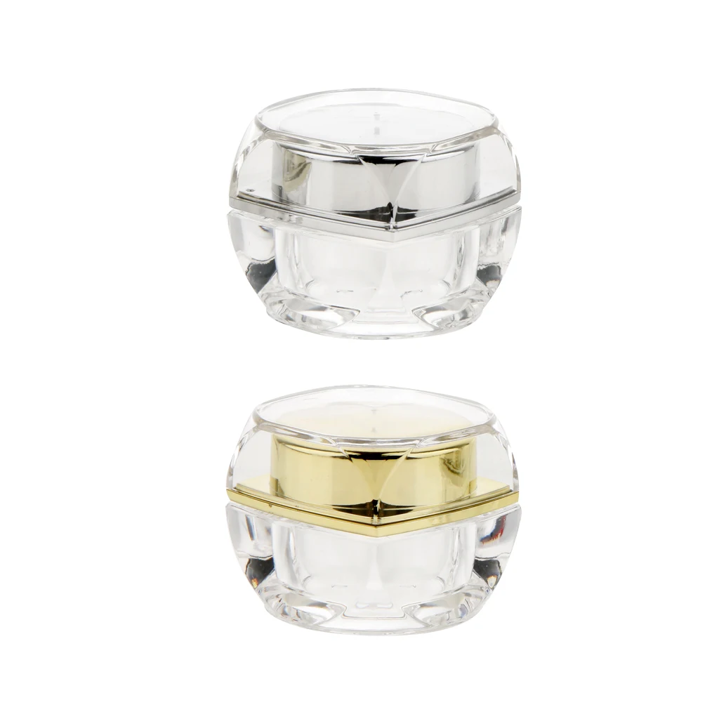 

2 Travel Cosmetic Empty Jar Pot Cream Balm Eyeshadow Makeup Container Bottle