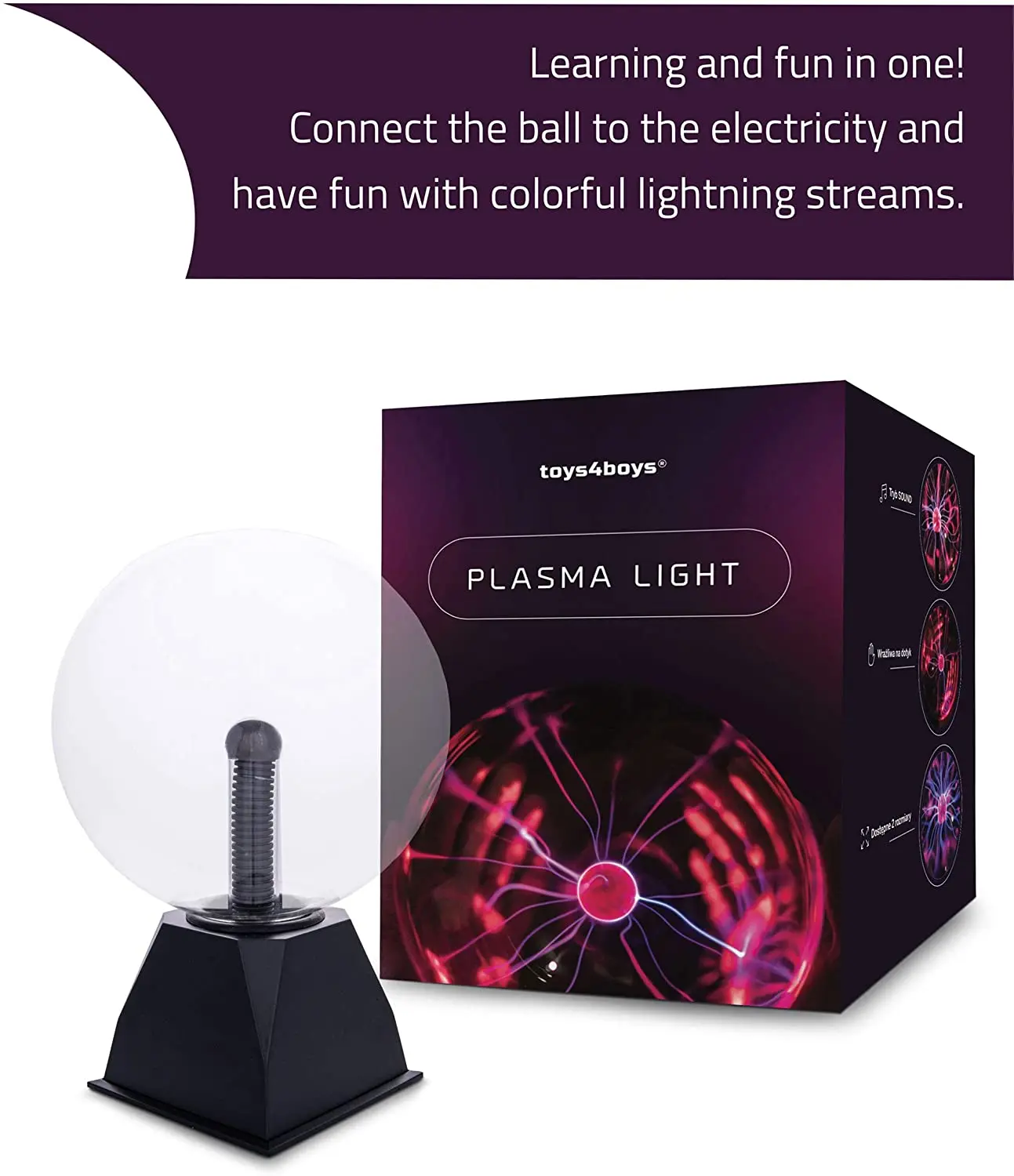 Магическая лампа Lightning Plasma Ball для создания особой атмосферы в спальнях, домах и как подарок (20х28 см).