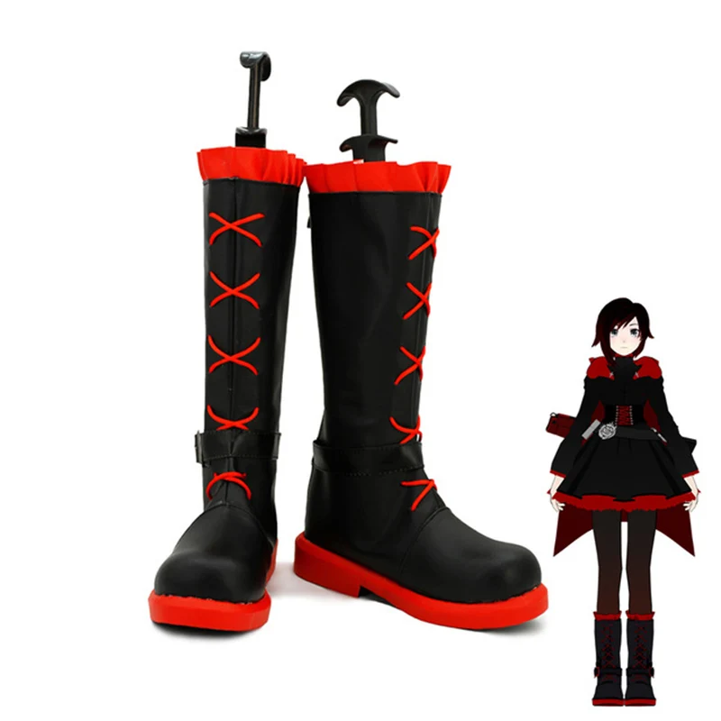 Сапоги Ruby Rose Косплей RWBY на заказ 3 сезона красные сапоги Аниме обувь для косплея