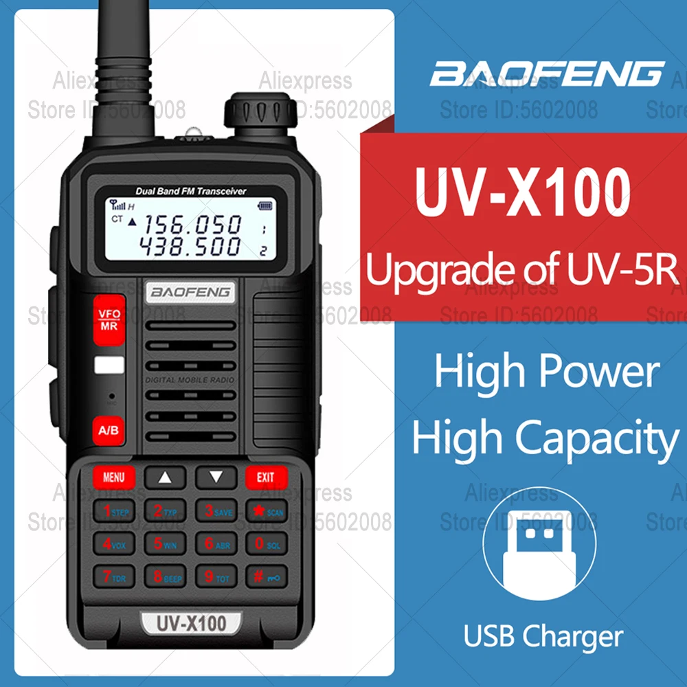 2022 Two Way Radio Long Radio 30KM 50KM Baofeng UV X100 Ham CB Radio Talkie Walkie Upgrade Of Baofeng UV5R UV10R UV9R Plus