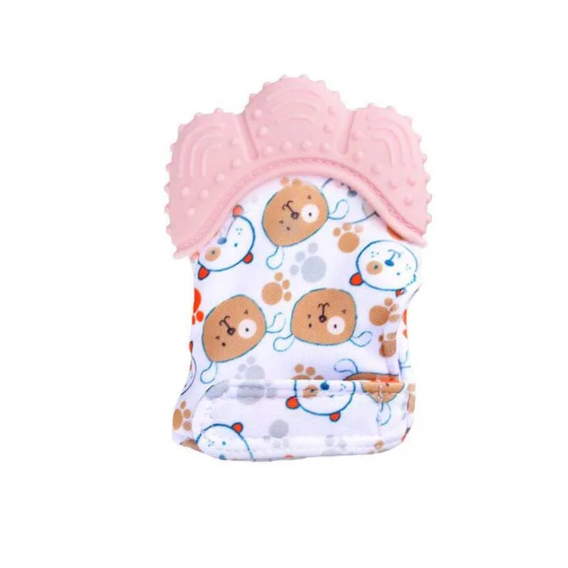 

Baby Silicone Mitts Teething Mitten Glove Sound Teether Newborn Chewable Nursing Mittens Teether Natural stop Sucking Thumb Toy