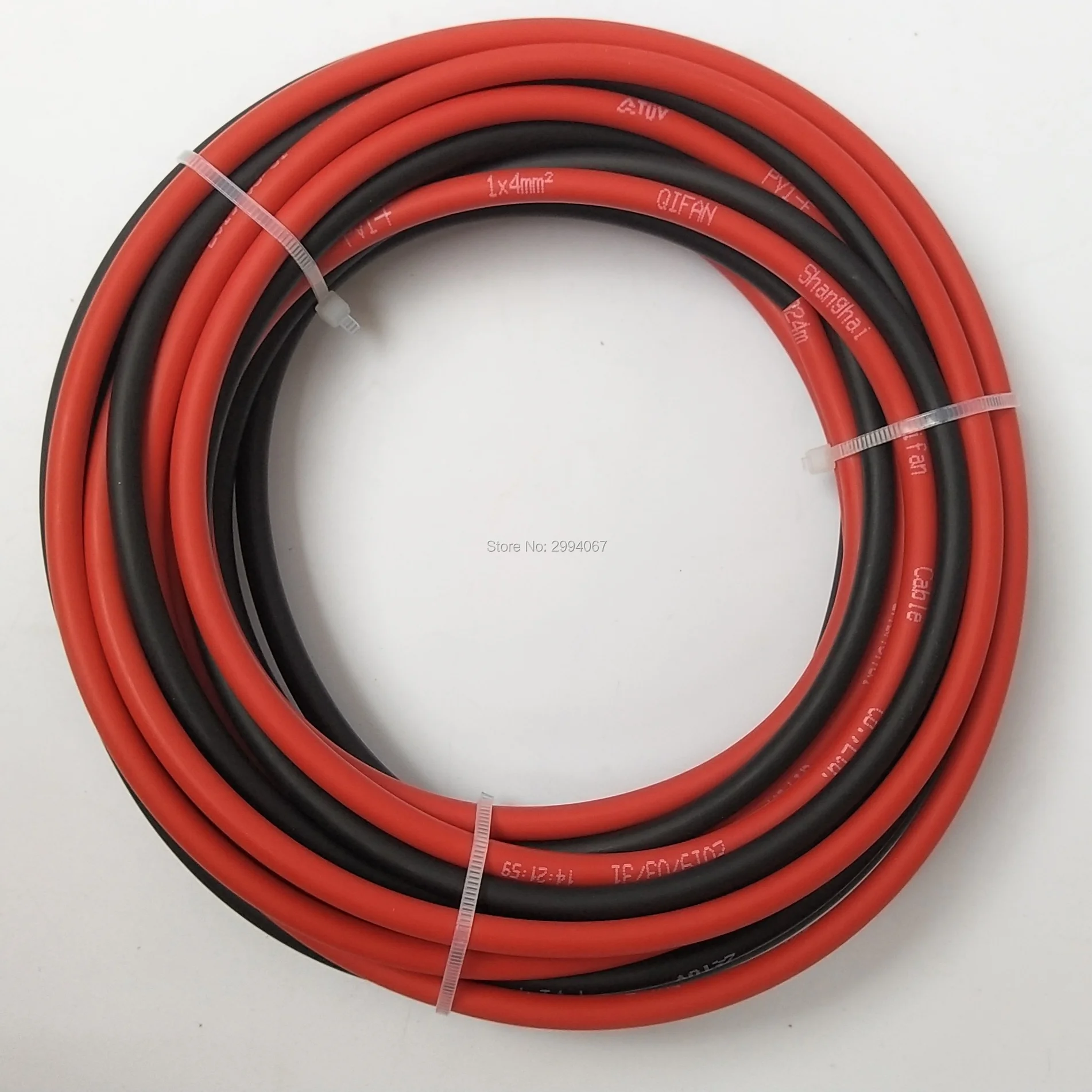 12AWG 4 мм2 26 м/20 м/10 м/5 м солнечный PV-кабель провод красный и черный луженая медная