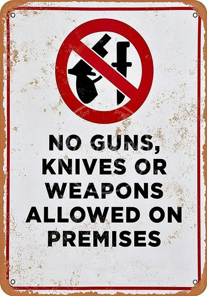 

No Guns Tin Sign art wall decoration,vintage aluminum retro metal sign