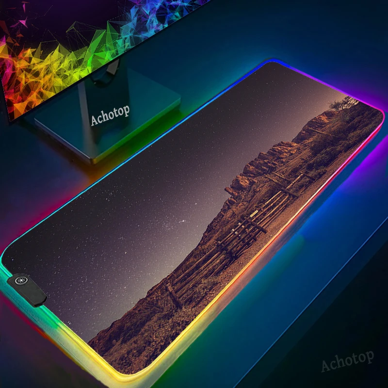 

RGB Night sky 90x40CM Large Gaming Keyboard Mouse Pad Computer Gamer Tablet Desk Mousepad With Edge Locking XXL Play Mice Mats