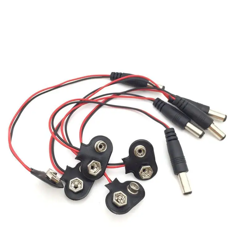 Экспериментальный 9 В батарея оснастки кабель питания к DC в клип мужской линии