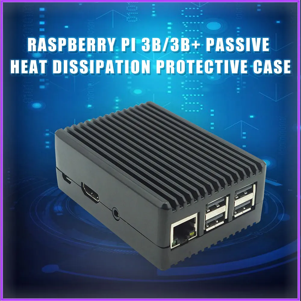 Raspberry Pi 3 Model B  Aluminum Alloy Case Passive Cooling Shell Metal Enclosure Heat Dissipation for Raspberry pi 3B/3B+