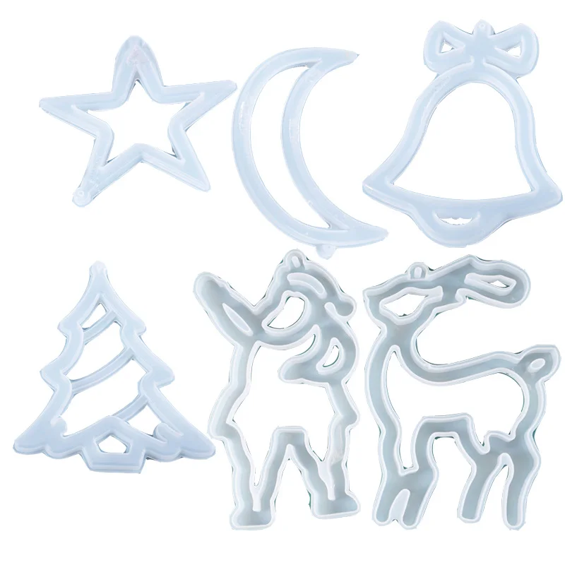 

Christmas Series Hollow Star Tree Bell Moon UV Epoxy Resin Mold Resin Molds Silicone Mold for Resin