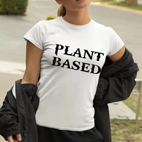 plant based printed women clothing minimalist tshirt basic camiseta creative aesthetic simplicity creative t shirt comfy mujer