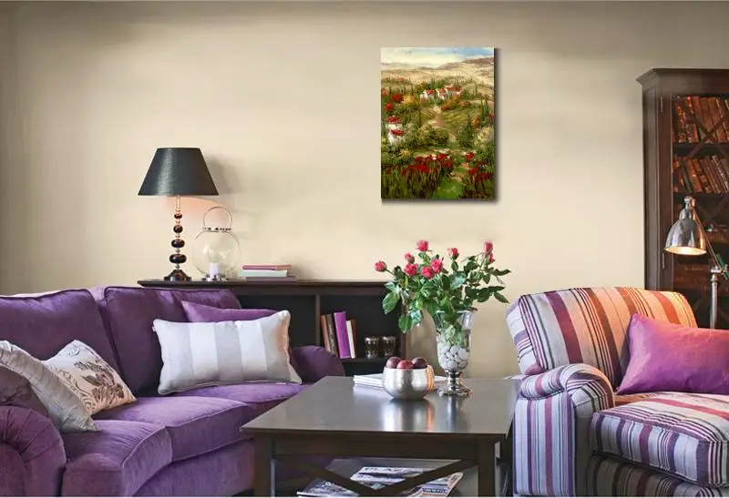 Итальянская деревня Масляные картины на холсте средиземноморские пейзажи