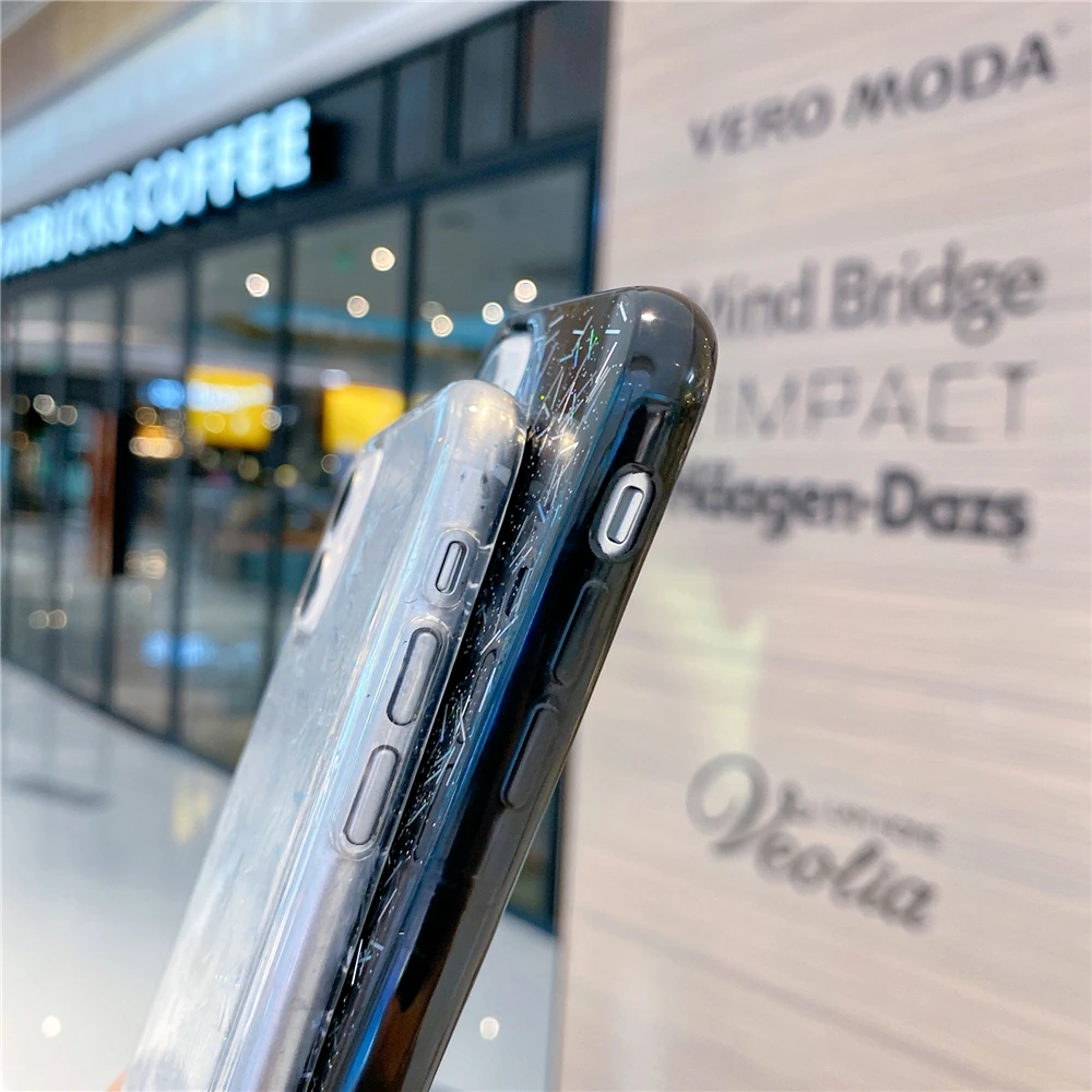 Блестящий силиконовый чехол с лазерным дождём для Huawei P Smart 2019 2020 2021 Z Plus задняя