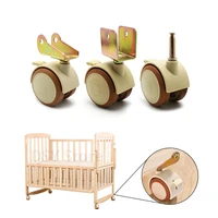 2 inch child crib caster swivel casters wheels no noise wheels with brake for crib baby bed trolley with screws