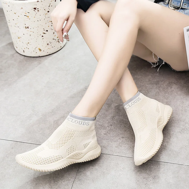 NIKEZI/высокие носки легкая обувь без шнуровки уличные модные прогулочные ботинки