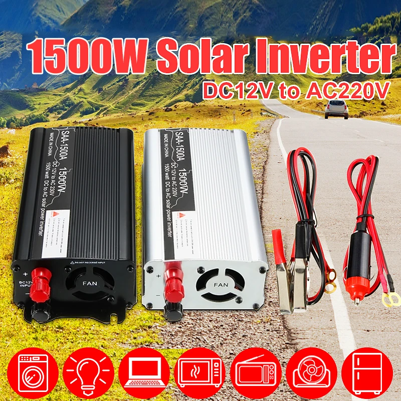 3000W солнечный инвертор 12V 220 В Модифицированная синус волна зарядных порта USB для автомобиля Зарядное устройство конвертер адаптер Напряжение трансформатор 1500W