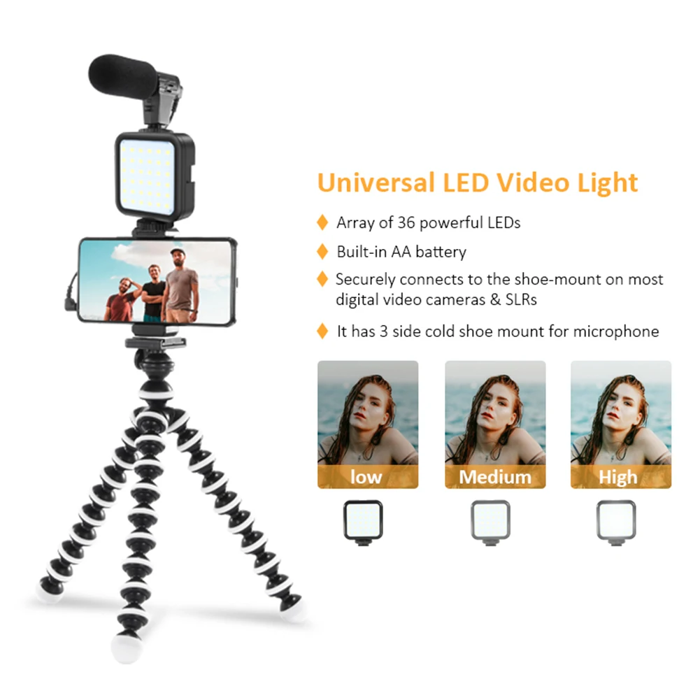 

Запись рулевой Стабилизатор кронштейн профессиональный видео с помощью смартфона Набор для фото клипа микрофона светильник Штатив для ...