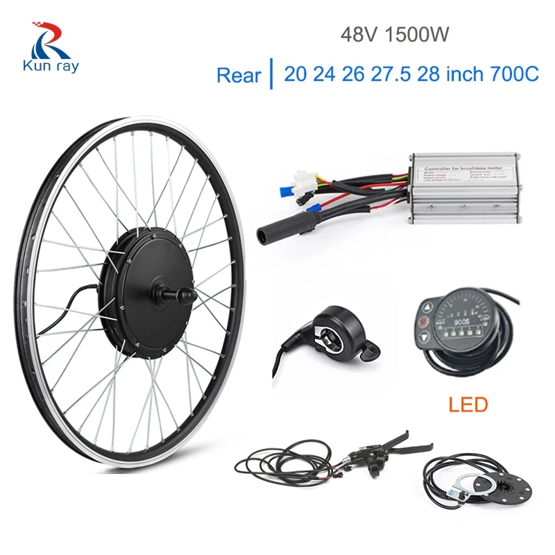 Kaufen Kunray 45 Km/h Elektrische Bike Conversion Kit 48 V 1500 W 35A Bürstenlosen Motor Rad 20