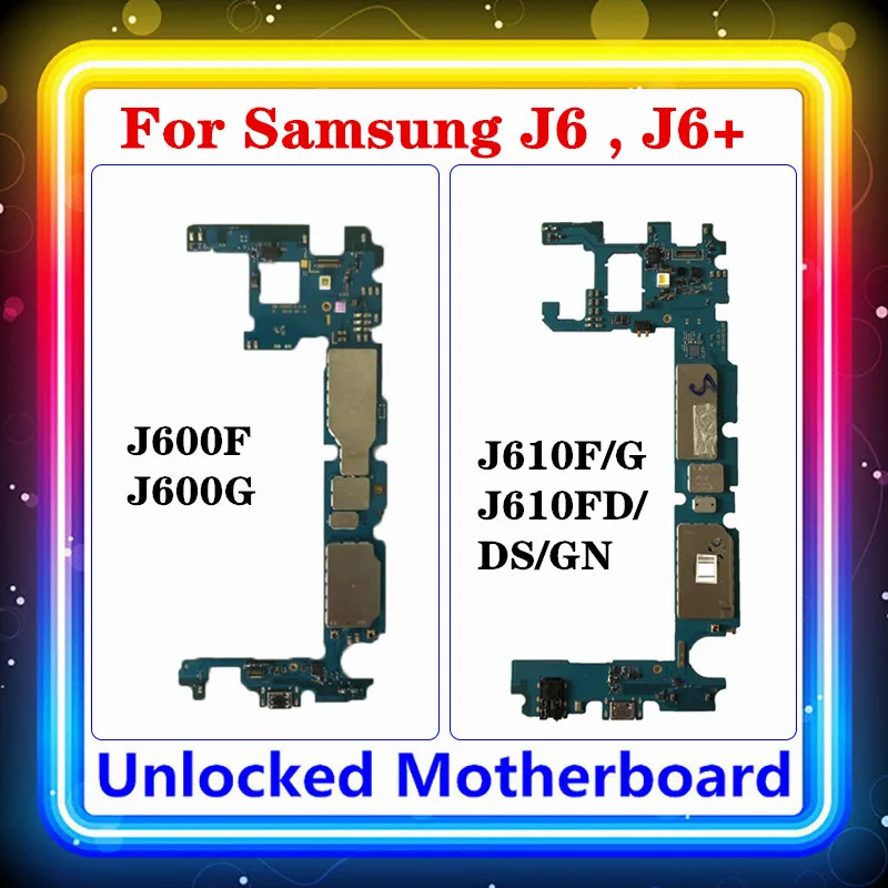Материнская плата для Samsung Galaxy J6 J600F/G J610F J610DS J610FD J610GN с одной/двумя SIM картами и