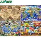 Алмазная 5D живопись AZQSD сделай сам, картина с картой, пейзаж, полный набор для алмазной вышивки крестиком с животными, стразы, мозаика, домашний декор
