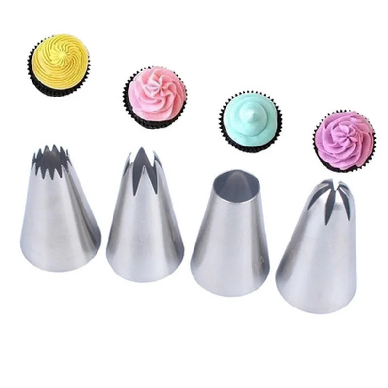 

4 Stks/set Rose Pastry Nozzles Cake Decorating Gereedschap Bloem Icing Piping Nozzle Cream Cupcake Tips Bakken Accessoires