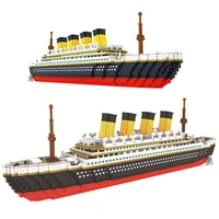 3800pcs building block toy titanic cruise ship model toy diy ship model assembly connection building block module childrens toy