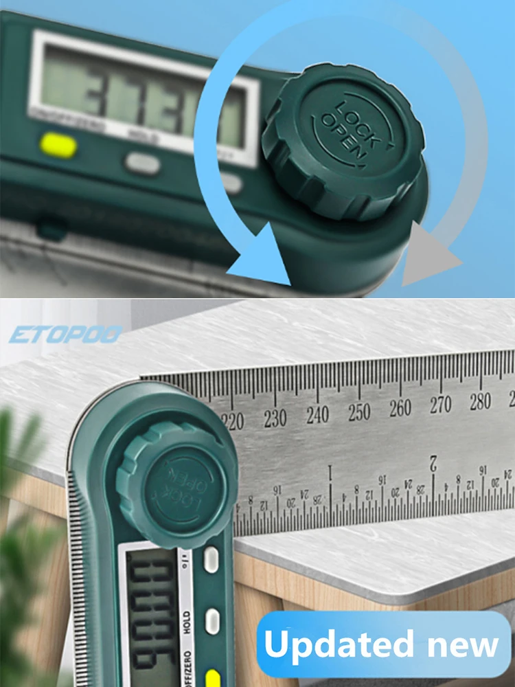 300 мм 12 дюймов цифровой транспортир угловая линейка 200 8 угломер измеритель из