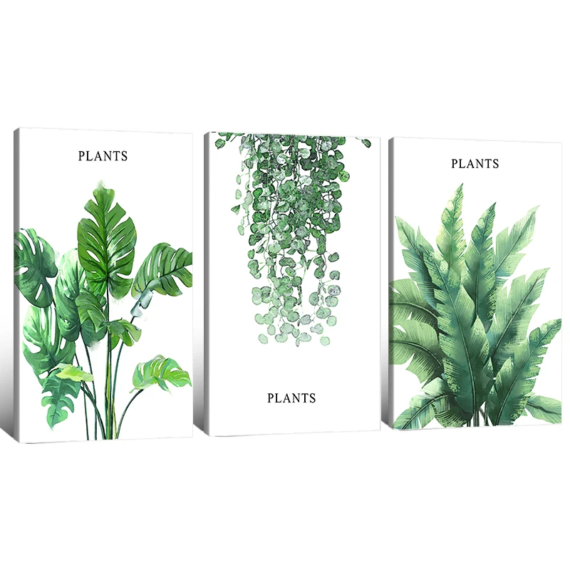 Home Decor Painting HD plant 3 pieces Nordic minimalist style Art Canvas Poster and Prints Wall Decoration Picture | Дом и сад
