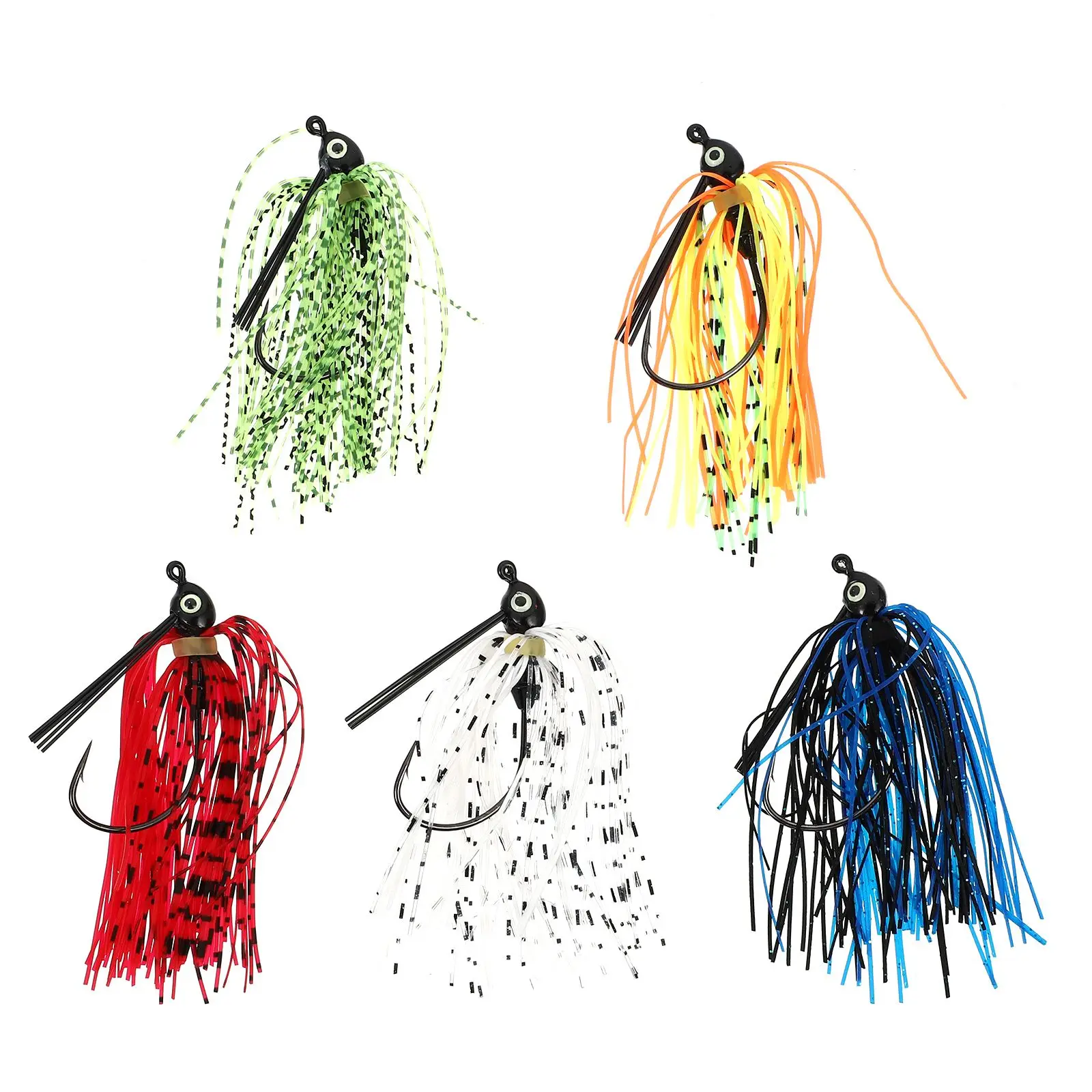 

5pcs Beard Fish Bait Colorful Spinner Fishing Baits Beard Fake Fish Bait Fishing Lures Fishing Hooks Fish Tackle Wobbler Fishing