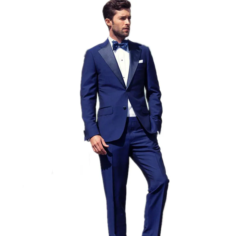 

Королевский синий Свадебные смокинги пикантная шаль с отворотом индивидуальный пошив Свадебный костюм для вечеринки для мужчин (пиджак + брюки) на заказ