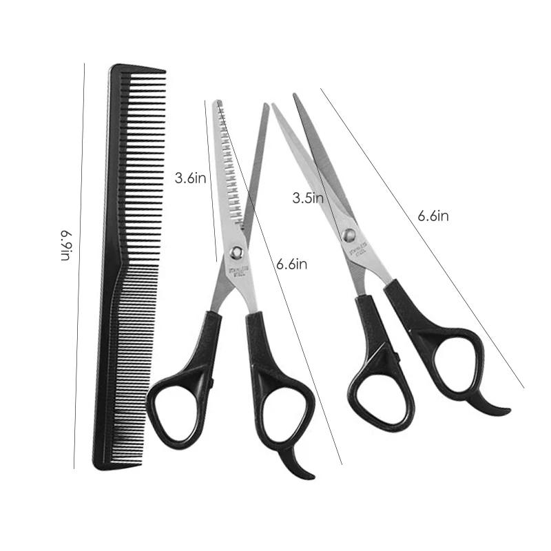 

3pcs Set Household Hairdressing Scissors Thinning Shears Hair Cutting Barber Scissors Flat Tooth Scissor Comb Hair Styling Tools