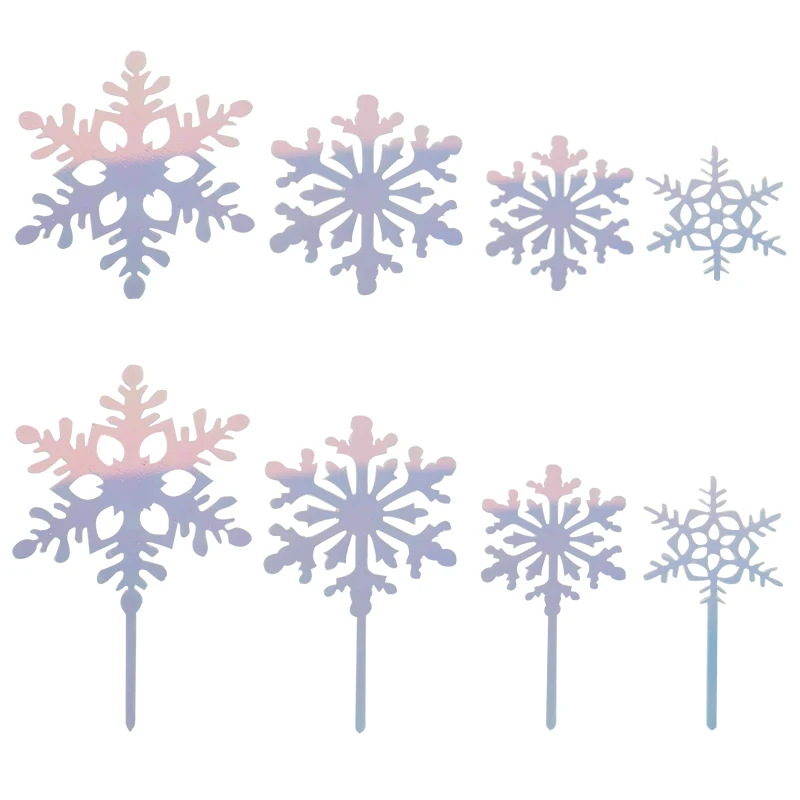 4 шт./компл. акриловые торт-Снежинка фигурки жениха и невесты Блеск пирожное флаг