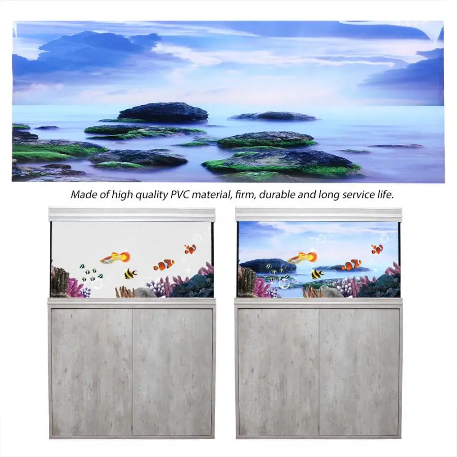 Мини-постер для аквариума из ПВХ красивый фон с изображением морского неба леса