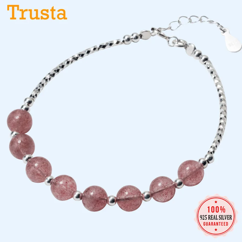 Trusta, новинка,, 925 пробы, серебряный браслет, ювелирное изделие, 9,1 г, материал, цельное серебро, простой открытый Браслет-манжета, подарок для девочек, DS1504