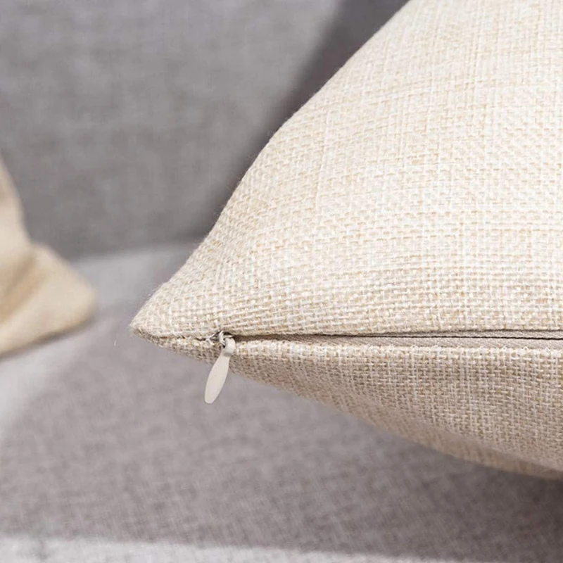 

Decorative Cushion Covers Soft Linen Throw Pillow Cases Square Set of 4 for Living Room Sofa Car Bedroom