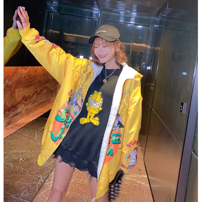 Женские толстые пальто с капюшоном модные парки из овечьей шерсти Осень зима