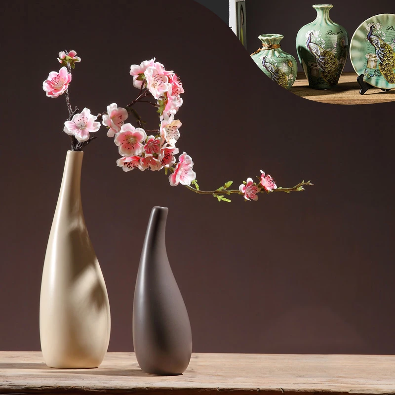 

MODERN CERAMIC VASE GREEN PLANT ORNAMENT CRAFTS HOME FURNISHING LIVINGROOM COFFICE DESKTOP BIRD FIGURINES DECORATION ACCESSORIES