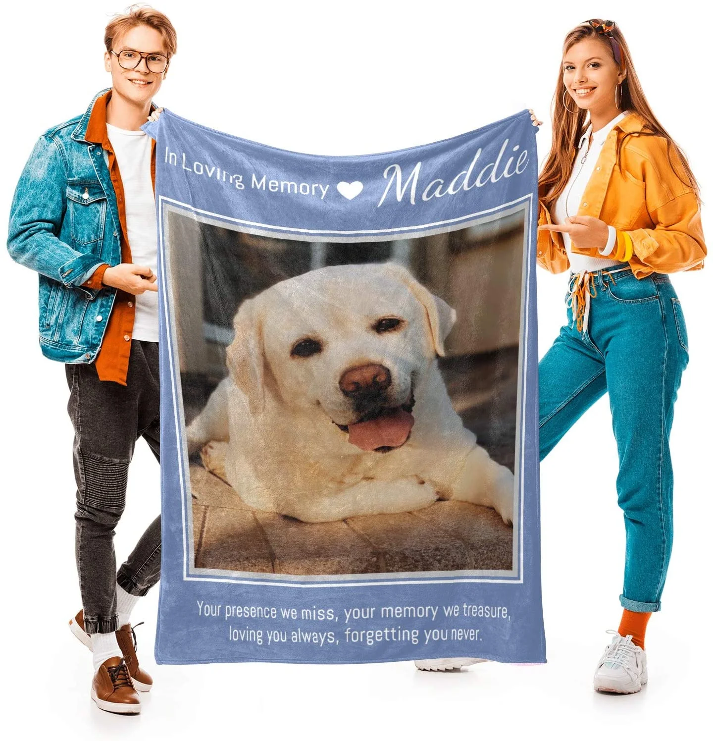 

Personalized Blanket with Photo and Text Memorial Gifts in Loving Memory Blanket Custom Throw Blanket with Photo