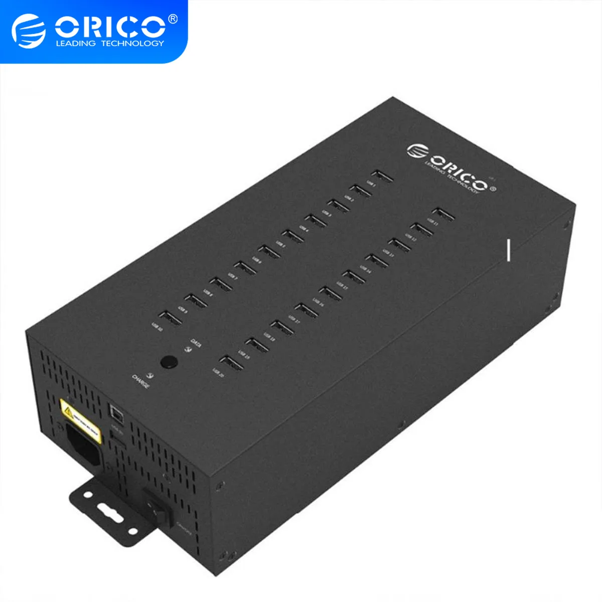 ORICO 20 портов промышленный USB 2 0 концентратор Мульти сплиттер с передачей данных