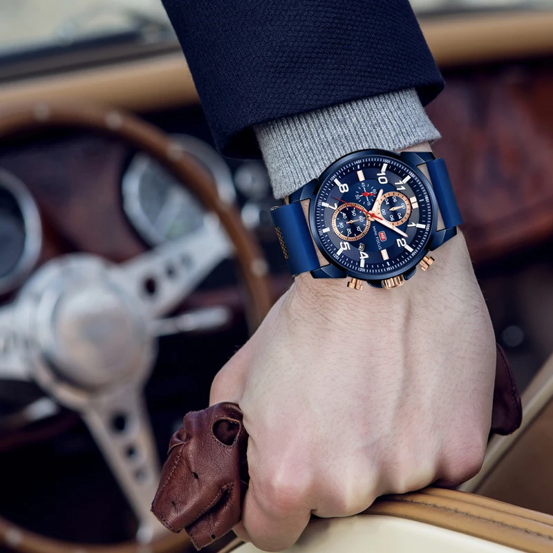 Наручные часы MINI FOCUS мужские водонепроницаемые Модные Роскошные Брендовые