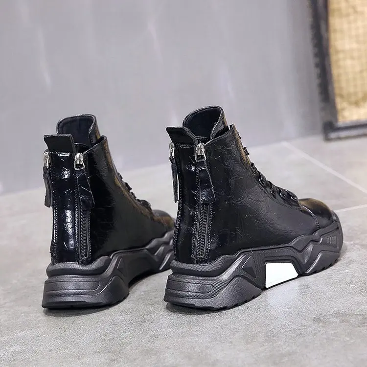 Сапоги Aleafalling женские из флока кожаные полусапожки Уличная обувь плоская подошва