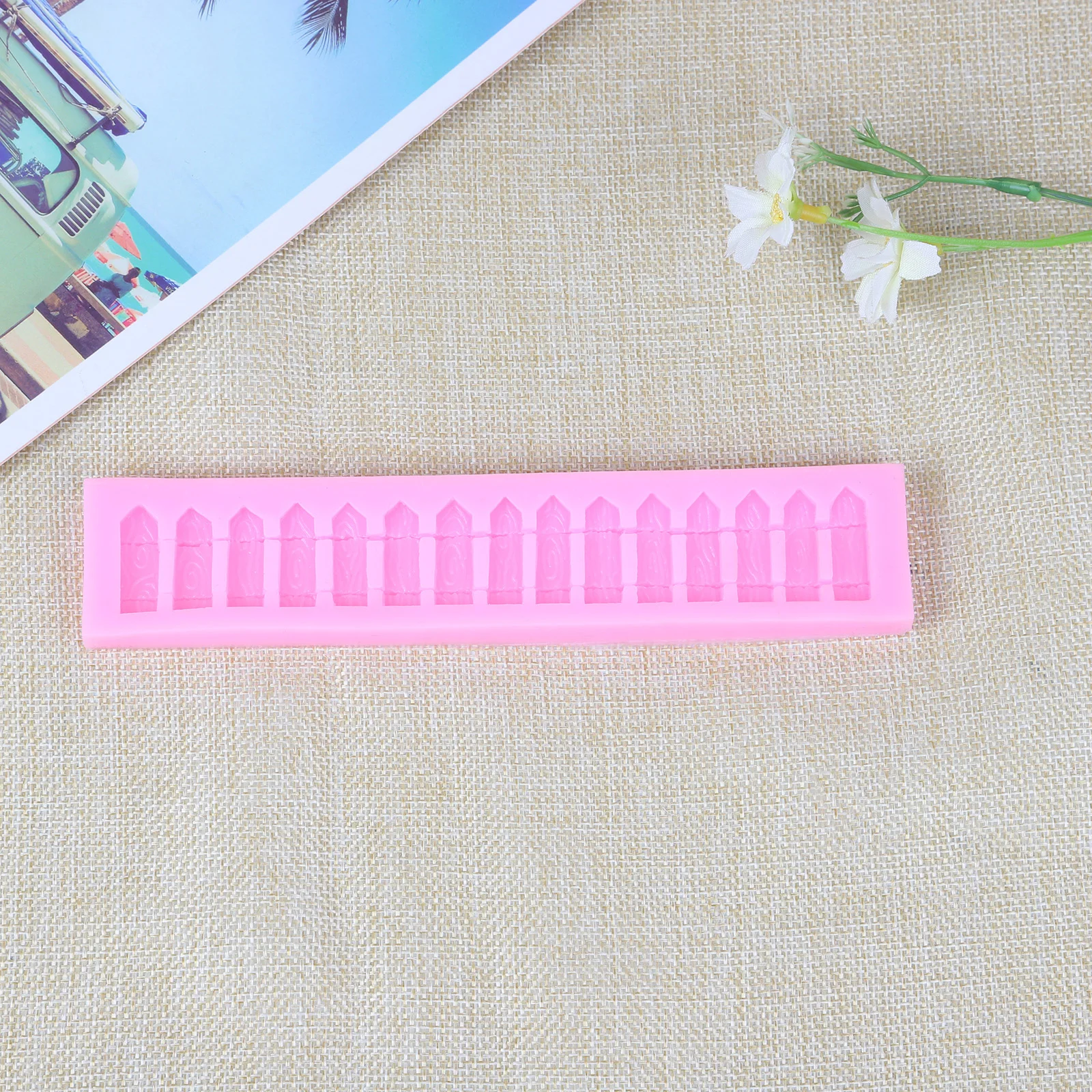 Пикет длинной формы забор торт декоративные силиконовые помадка форма для