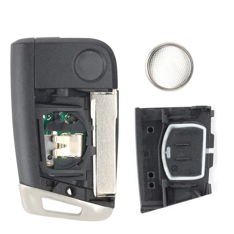 Складной автомобильный ключ KEYECU с дистанционным управлением для Volkswagen Golf VII GTI Skoda