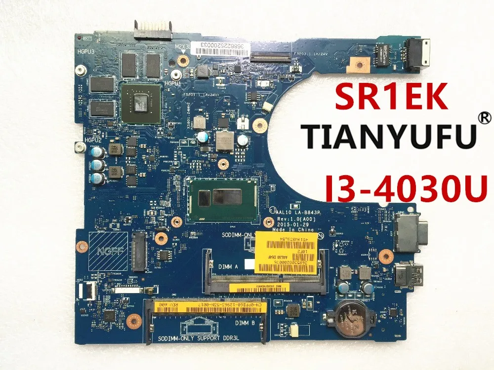 Для Dell INSPIRON 5458 5558 5758 серийная материнская плата для ноутбука I3-4030U AAL10 LA-B843P REV: 1,0(A00) Материнская плата протестированная работа