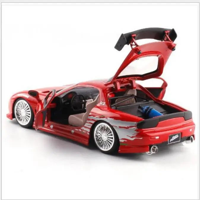 Модель автомобиля из сплава Mazda RX7 1:24 высокая симуляция ралли гоночный спортивный
