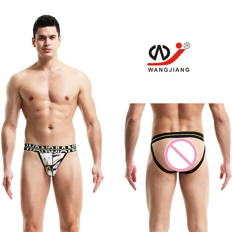 Мужское нижнее белье с принтом двойной ремень стринги высокой талией u образная
