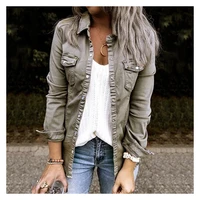 spring autumn thin solid denim jacket fashion casual breathable women top light and comfortable high street style coat 0905