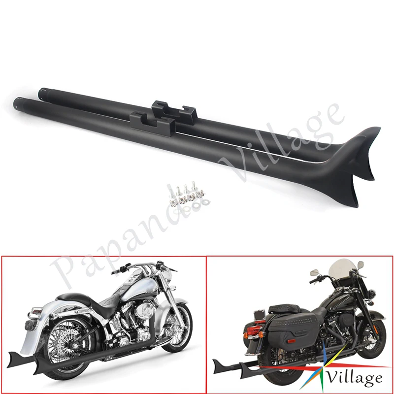 Для 1995 2016 Harley Touring Fishtail удлинительные выхлопные глушители труба черный 42